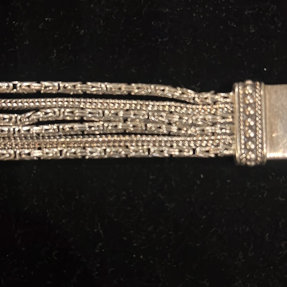 Silpada Sterling Silver 6 Chain Block Clasp bracelet - Picture 5 of 8